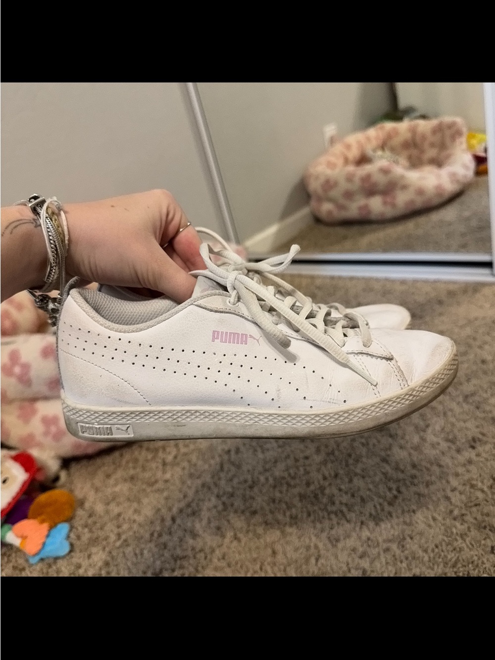 Puma White & Pink Sneakers